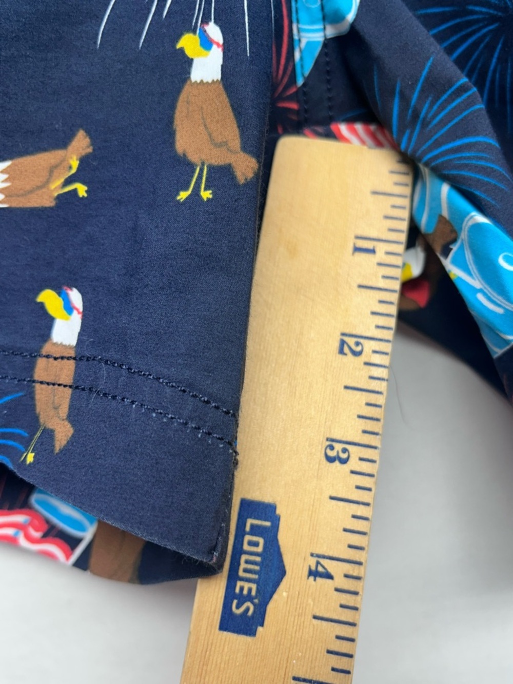 Navy Patriotic Eagle Print Swim Trunks Party Pants XL NWT - Picture 5 of 12